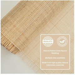 Natural Rattan Cane Webbing Roll 24×36 | Radio Weave Fabric