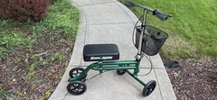 KneeRover® Steerable Knee Scooter Green With Basket and Brake Lightly Used