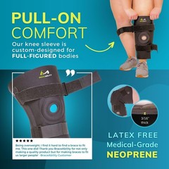 BraceAbility Bariatric Knee Brace for Large Legs – Plus Size Knee Brace with Sid