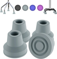 Quad Cane Tips (4-Pack) – Heavy Duty Rubber Cane Tip – Non-Slip Extreme Grip Rep