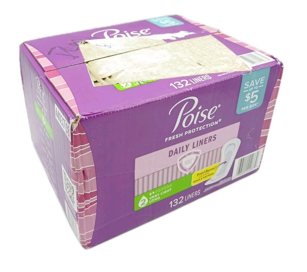 Pack Of 132 Poise Fresh Protection Daily Incontinence Very Light Panty Liners