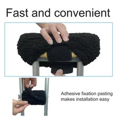 SPRING SEAON Plush Memory‑Foam Crutch Underarm Pad & Hand‑Grip Black