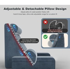 3‑in‑1 Reading Pillow for Bed with Adjustable Lumbar Support And Headrest