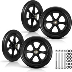 4 Pack 8 Inch Walker Wheels Replacement, Solid Wheelchair Front Wheels Anti-Slip
