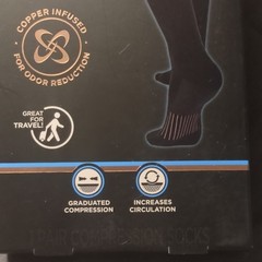 Copper Fit Energy Compression Socks S/M Copper Infused Graduated Compression Bl…