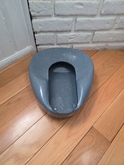 Vintage Blue speckled Porcelain Enamel Metal Bed Pan Primitive Decor Enamelware