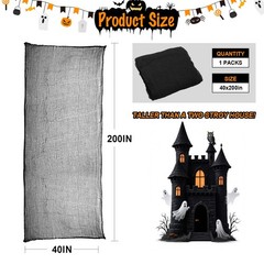Land Guard Halloween Gauze Cloth Black 40×200 inches