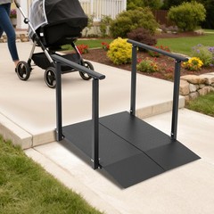 Wheelchair Ramp with Handrails Access Ramp for Home Steps Doorways Curbs Stairs