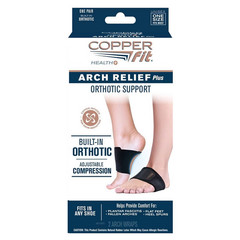 Copper Fit Unisex Set of 2 Arch Relief Plus with Built-in Orthotic Support 1692