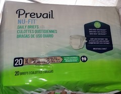 Prevail NU-FIT Daily Briefs XL Maximum Absorbency 20 Ct NEW Sealed – 20pks avail