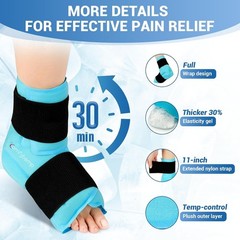 Ankle Foot Ice Pack Wrap for Plantar Fasciitis, Sprains, Heel Spur, Swelling,…