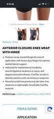 All for $55 Corflex Hinged Anterior Closure Knee Wrap Brace Adjustable Medium