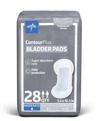 Medline Contour Plus Incontinence Bladder Control Pads Moderate 56 Count