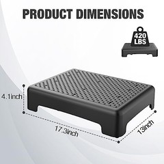 Mobility Step Stool for Adults & Seniors – Non-Slip Platform Indoor and Black
