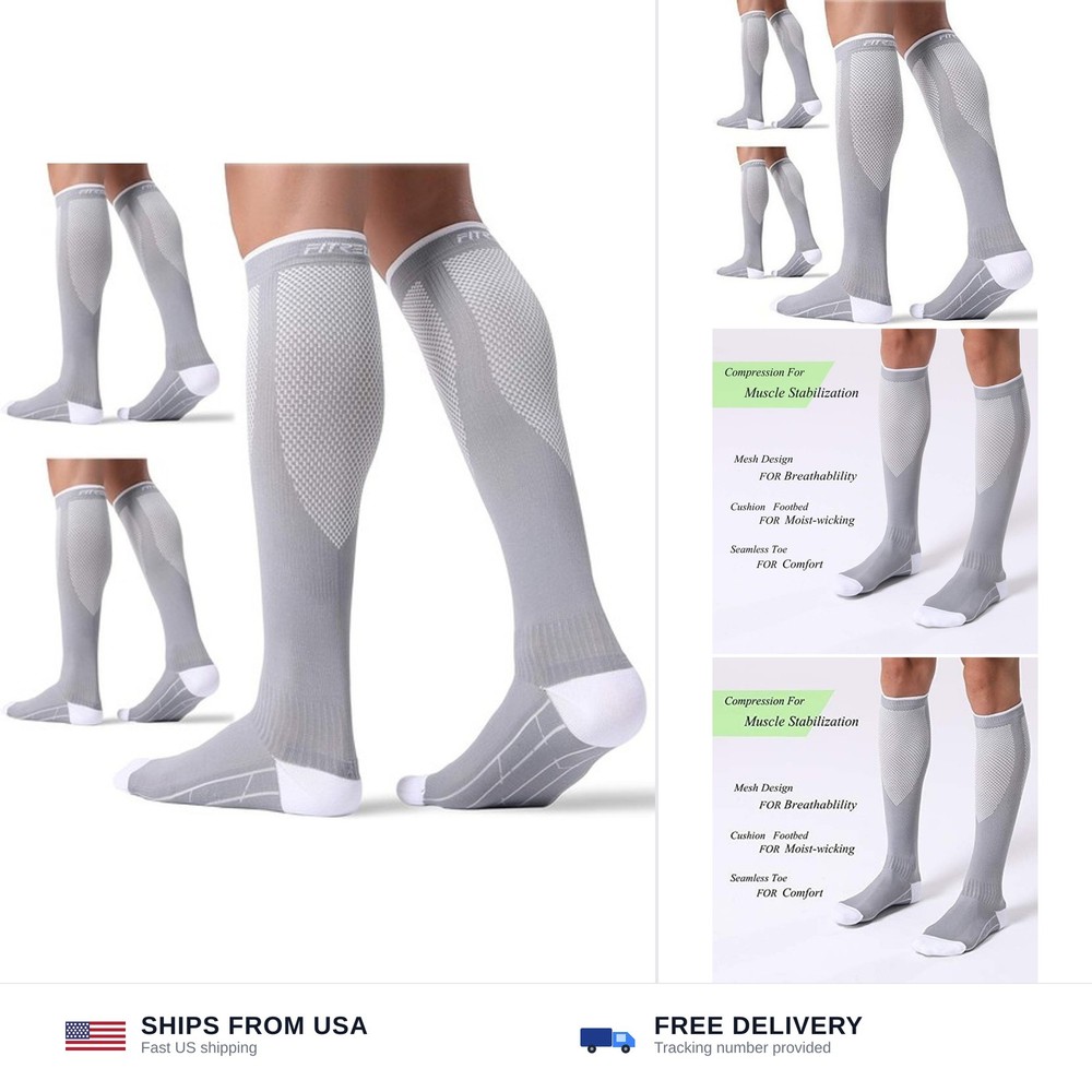 FITRELL 3 Pairs Compression Socks for Women and Men 20-30mmHg-Circulation Sup…