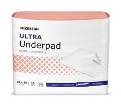 100 McKesson Ultra Heavy Absorbency Adult Bed Pad Disposable Underpads