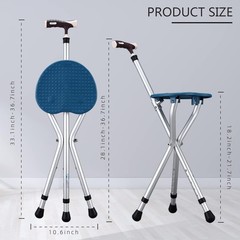 Compact 440 lbs Cane with Comfortable Seat & Adjustable Height – Portable Design
