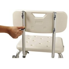 Medline Shower and Bath Chair with Back and Armrests for Elderly, 13.5-in Seat