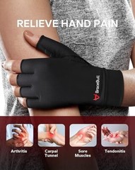 „Hempvana Green Relief Arthritis Gloves Comfort Strap Non-Slip Compression „