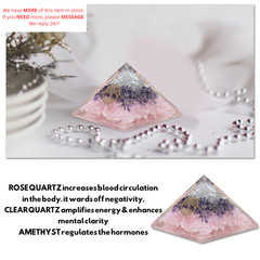 Crystal Amethyst Rose Quartz Orgone Pyramid – Multi Color