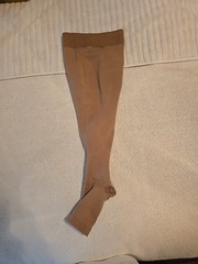 Sigvaris. 30-40 mmHg Open Toe Full Length Compression Stocking. Beige Size M4 OT