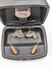 Starkey RIC Rechargeable Hearing Aids with Case Docking Station Both Ears
