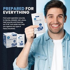 High Absorbency ABD Pads 5×9 Inch – 40 Sterile Wound Dressings, Latex Free, Sing