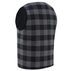 LVAD Flannel Vest Grey – Comfortable & Stylish, Sizes S-3XL for LVAD Wearer