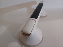 EHRRD Suction Cup Grab Bar Handle 12 inch Bathroom Non Slip Secure White Black