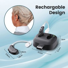 JINGHAO 1 Pair Rechargeable Hearing Aid Sound Ear Device Hearing Amplifier US