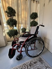 Karma Manual Wheelchair Foldable Padded Seat/Armrests Footrests Red/Black/Gray