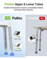 Triangular Corner Shower Chair Adjustable Bath Stool Seat White Holds 400LBS