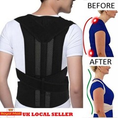 US Men/Women Adjustable Posture Corrector Spine Support Shoulder Back Brace Belt