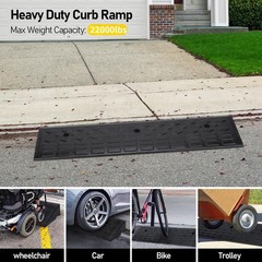 4″ Rise Rubber Curb Ramps Heavy Duty Driveway Curb Ramp 10 Ton Car Slope Ramp…