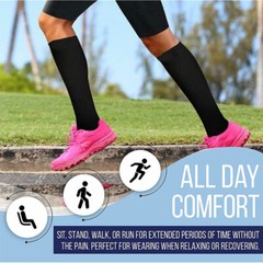 3 Pack Compression Socks (8-15mmHg) Moisture Wicking Support Stockings