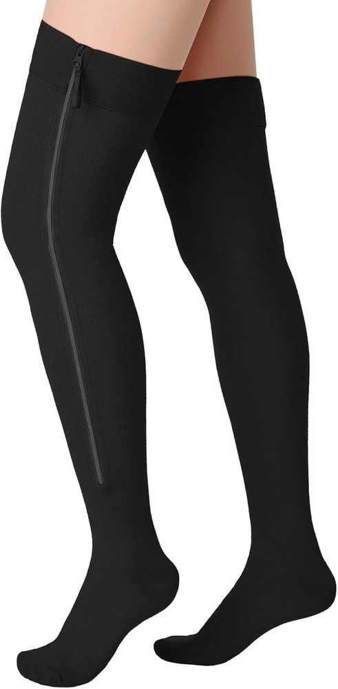 Thigh High Zipper Compression Socks 20-30 Mmhg Zipper Compression Stockings Thig