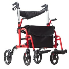 VEVOR 2 in 1 Rollator Walker & Transport Chair Folding Walker Wheelchair Combo