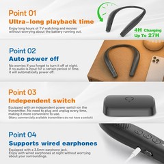 Portable Neck Speaker for Hard of Hearing, Bluetooth 6.0, 27H Playtime, 100Ft Ra