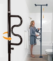 Stander Wonder Pole Plus Rotating Double Grab Bar Tension Mounted Floor to