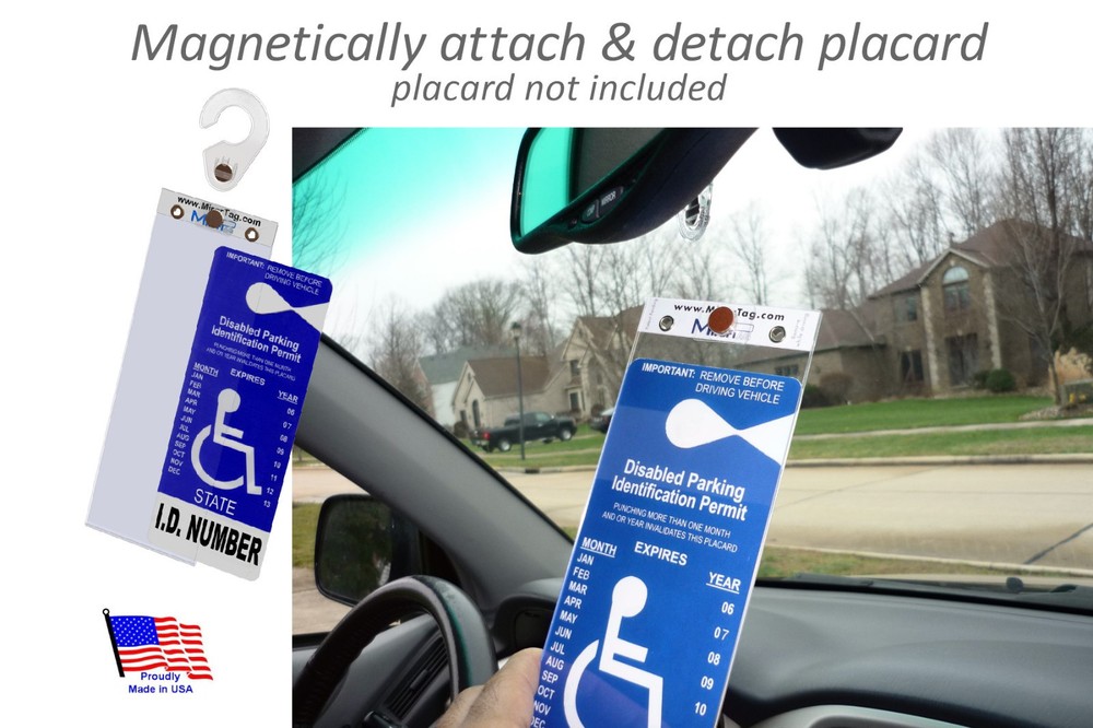 Mirortag Gold – Sturdy Handicap Parking Tag Holder & Protector. Easy On & Off