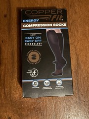 Copper Fit Energy Compression Socks – Black, Size L/XL 1 Pair
