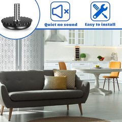 Dunzy 15 Pcs 1/4-20 Adjustable Furniture Levelers 2.8 cm x 2.3 cm, Black