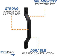 Recpro RV Grab Assist Handle | 9 1/2 Inches | Black or White | Exterior Assist H