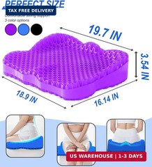 Thicken 19.7In Seat Cushion, Gel Seat Cushion for Long Sitting–Office Chair, Whe