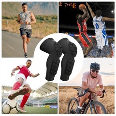 Padded Knee & Shin Guards Calf Pads Protector Compression Leg Sleeve Knee Bra…