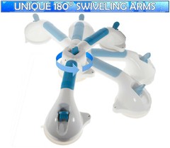 Suction Cup Grab Bar Multi-Positional 180° Swiveling Suction Grip 27″ Hand Rail