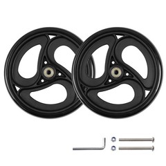 2 Pcs 8 Inch Solid Replacement Wheels for Wheelchairs, Walkers, Rollators – Blac