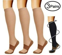 Knee High Compression Stockings, Firm Support 30-40 mmHg Medical Socks Women Men