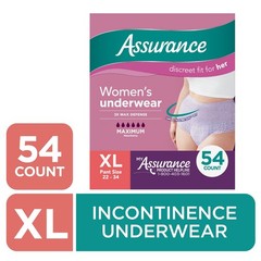 Assurance Women’s Incontinence and Postpartum Underwear, XL, Maximum Absorbency,