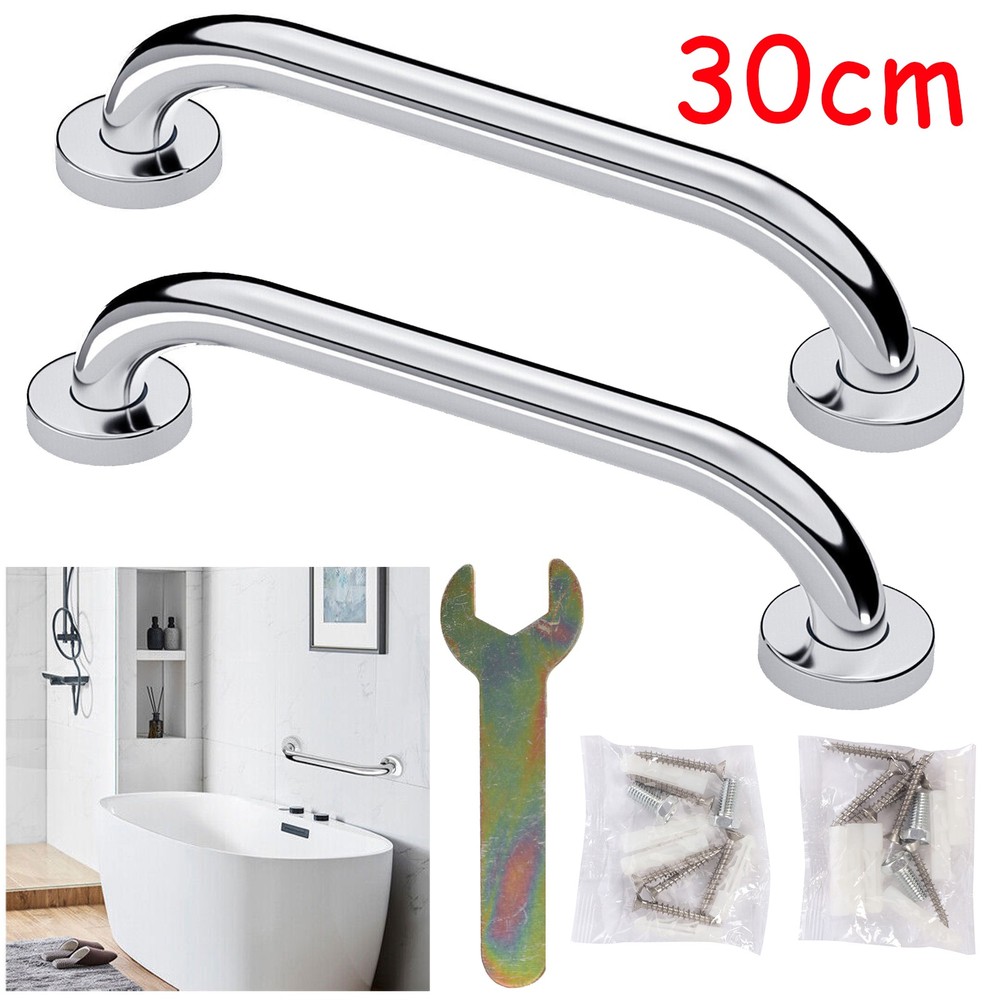 30cm Stainless Steel Grab Bar Bathroom Safety Handicap Shower Tub Handle Support